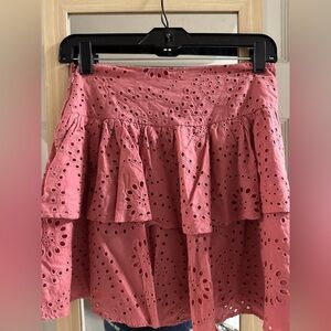 Express Pink Eyelet A-Line mini Skirt NWT